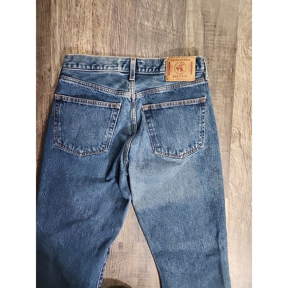 Abercrombie & Fitch Med Wash Women's Jeans 6R W30 L33 Bootcut Boy Slouch - Picture 8 of 9